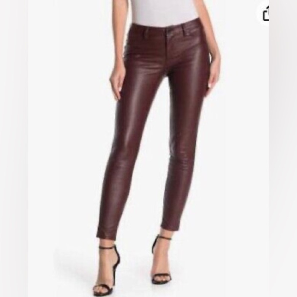 BlankNYC Burgundy Vegan Faux Leather Skinny Pant size  28
